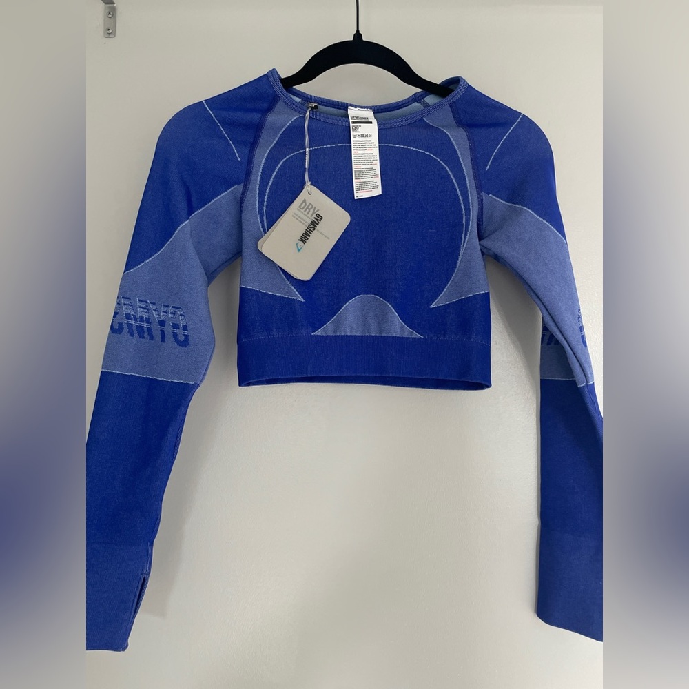 NWT Gymshark Women’s Turbo Seamless Crop Top in Cobalt Size S